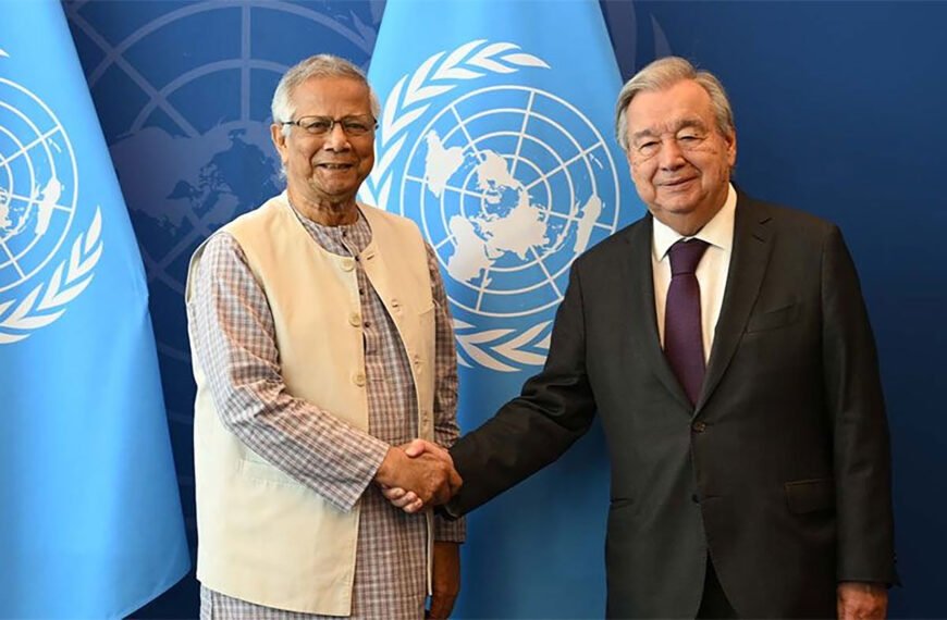 নির্বাচন আয়োজনে জাতিসংঘ মহাসচিবের সহযোগিতা চাইলেন প্রধান উপদেষ্টা
