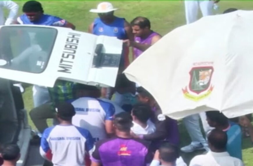 ম্যাচ চলাকালে মাটিতে লুটিয়ে পড়লেন জাতীয় দলের সাবেক ক্রিকেটার রাব্বি