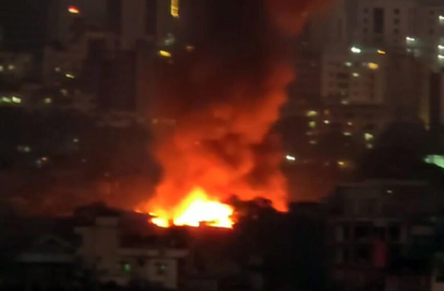 রাজধানীর কড়াইল বস্তিতে আগুন