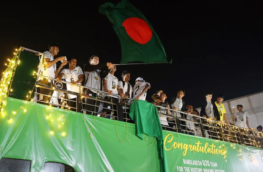 সাফ অনূর্ধ্ব-২০ চ্যাম্পিয়নদের বর্ণাঢ্য সংবর্ধনা